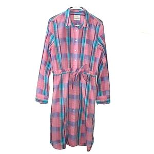 J. CREW PLAID SHIRT DRESS TALL SIZE